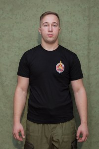 Майка с эмблемой Щит МВД РБ на груди и надписью МИЛИЦИЯ