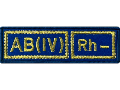 Группа кроли МЧС шеврон вышитый  AB(IV) Rh-