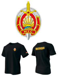 майка с DTF-печатью на спине Милиция