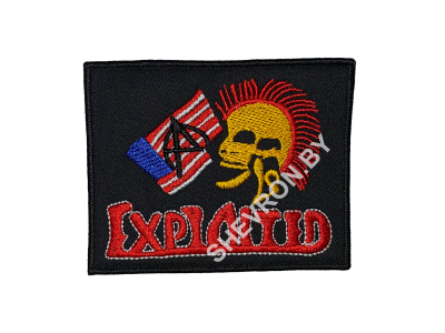 Шеврон EXPLOITEDE (флаг, череп)