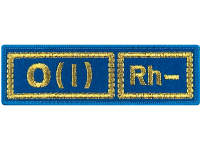 Шеврон O(I) Rh- группа крови на голубом