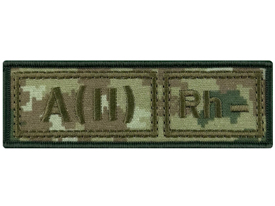 Полоска группа крови ПС AB(IV) Rh+ на цифре тактика.