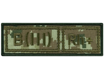 Полоска группа крови ПС AB(IV) Rh+ на цифре тактика.