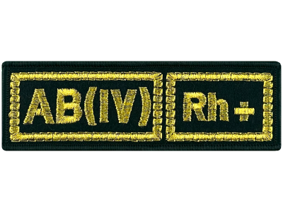 Шеврон AB(IV) Rh+ группа крови на черном
